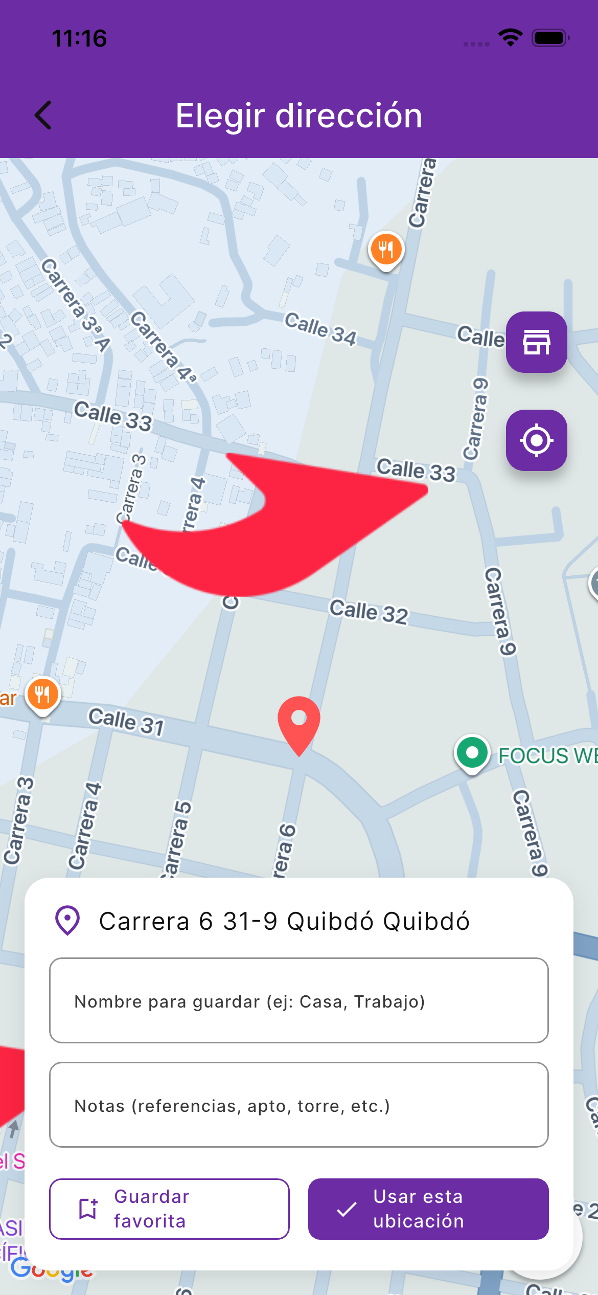 DeliAR mobile interface preview